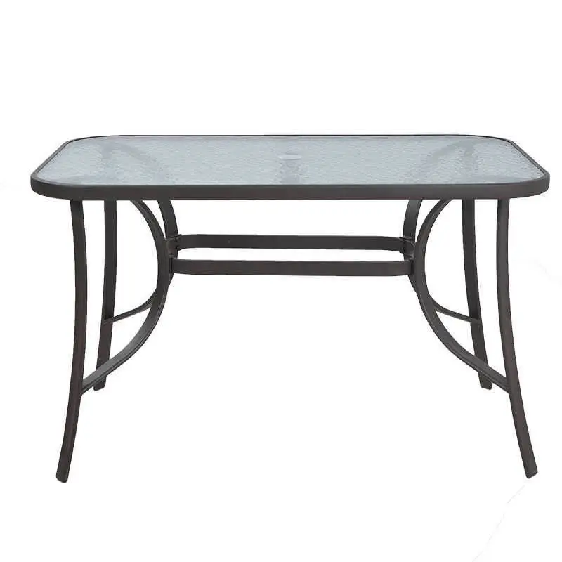 Garden dining table, coffee rattan tempered glass oval economical assembled rectangular table
