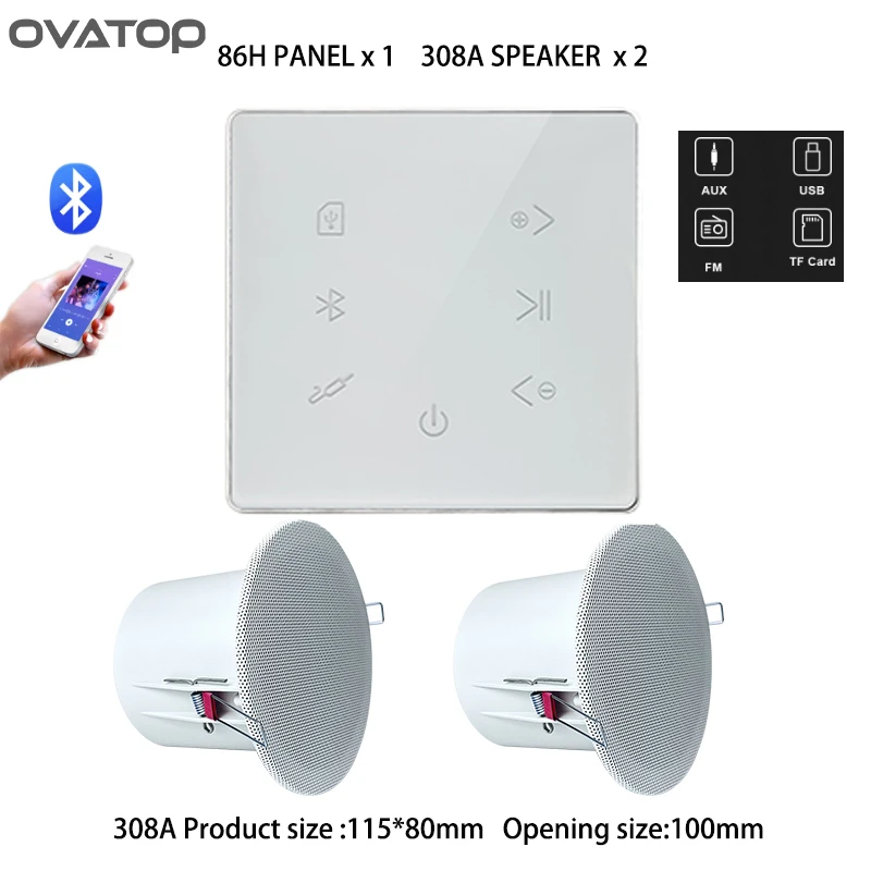 Mini Touch Smart Home Audio altoparlante da soffitto amplificatore da parete con telecomando Bluetooth per pannello di controllo della riproduzione