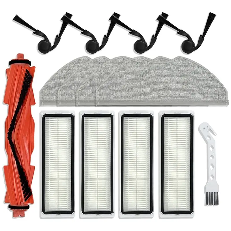 

Набор сменных деталей A83G-14 (14 шт.) для робота-пылесоса Xiaomi S40/OV81: основная и боковые щетки, салфетки для влажной уборки, фильтры.