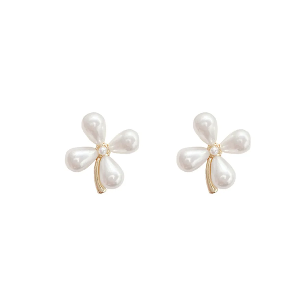 New Creativity Four-leaf Clover Pearl Earrings for Women Personalized Fashionable Daily Accessories Party Jewelry Birthday Gifts
