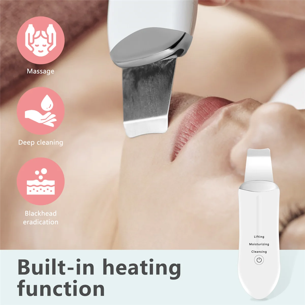 Ultrasonic Beauty Machine Ion Deep Face Cleaning Peeling Shovel Exfoliating Skin Care Device