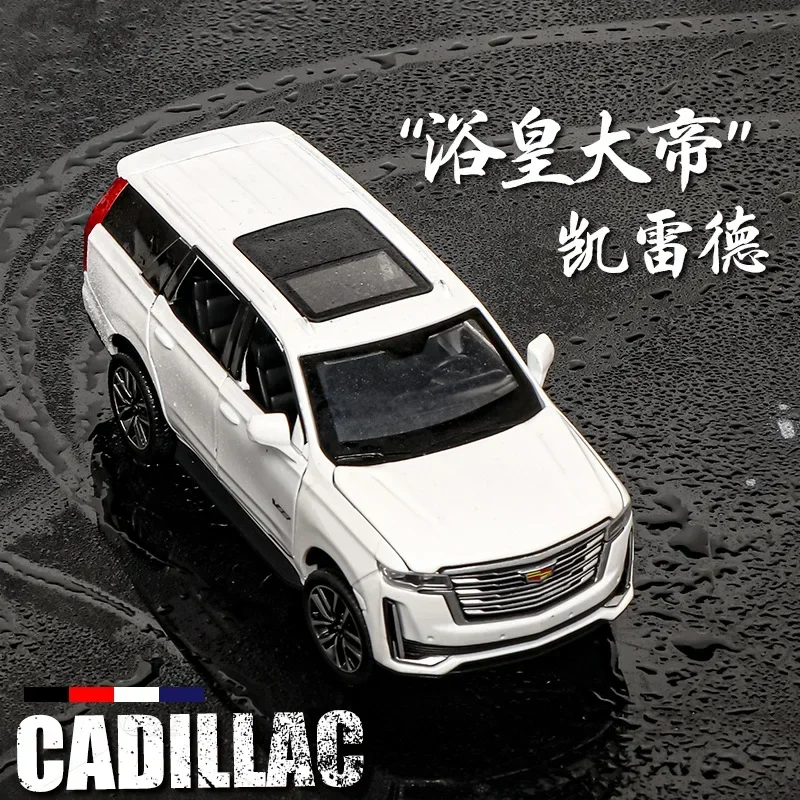 1:32 Cadillac Escalade off-road vehicle Simulation Diecast Metal Alloy Model car Sound Light Pull Back Collection Kids Toy Gifts