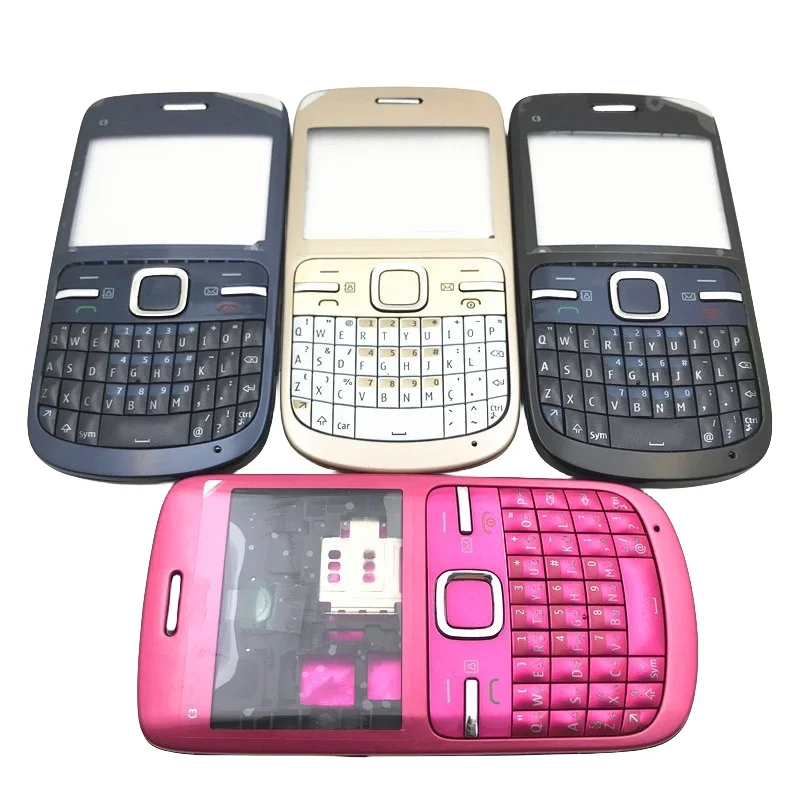 

10Pcs For Nokia C3 C3-00 Full Complete Mobile Phone Housing Cover+English And Arabic Keypad Repair parts