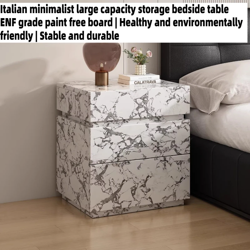 Wooden Organizer Nightstands Three-layer Drawer Storage Locker Bedside Table Interior Modern Home Aesthetic Bedrooms Furniture