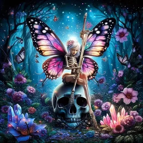 DIY Gothic Skeleton Fairy Diamond Painting Butterfly Skull Forest Mosaic Handmade Art Exquisite Creative Gift Home Decoration