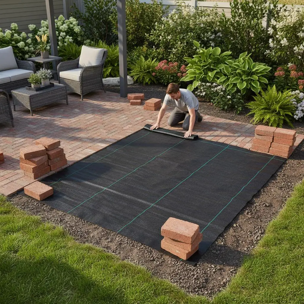 

Прочное геотекстильное полотно 3FTx50FT для садовых грядок, цветочных клумб, бордюров для подъездных дорог, 3.2OZ, тканое, высокопроницаемое, от сорняков