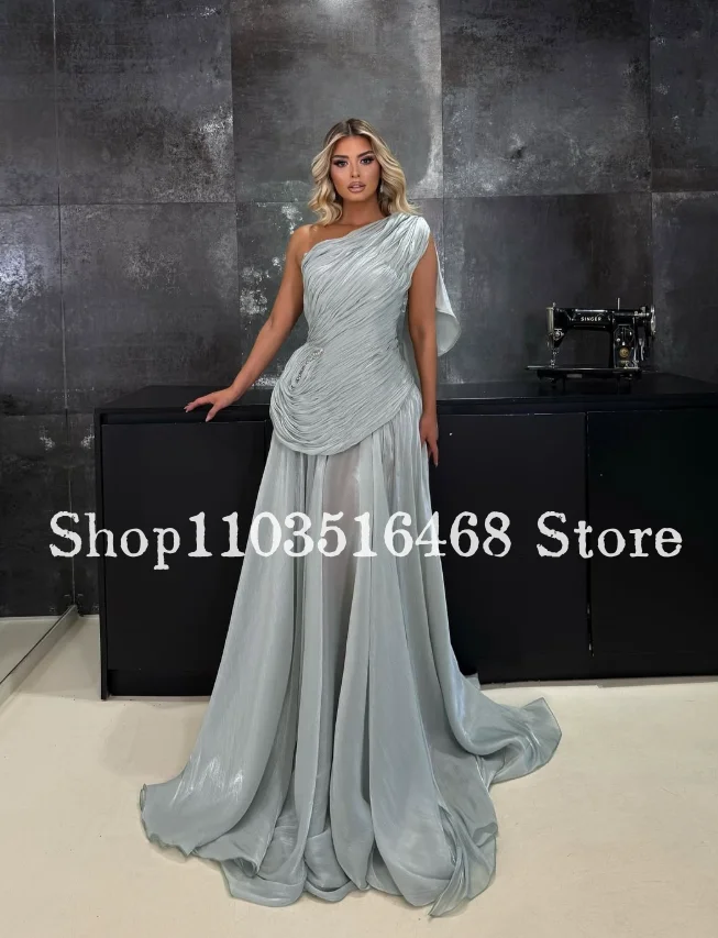 Vestido de noche de tul con hombros descubiertos, vestido de baile con abertura lateral cian, vestido para ocasión Formal para fiesta de graduación, personalizado