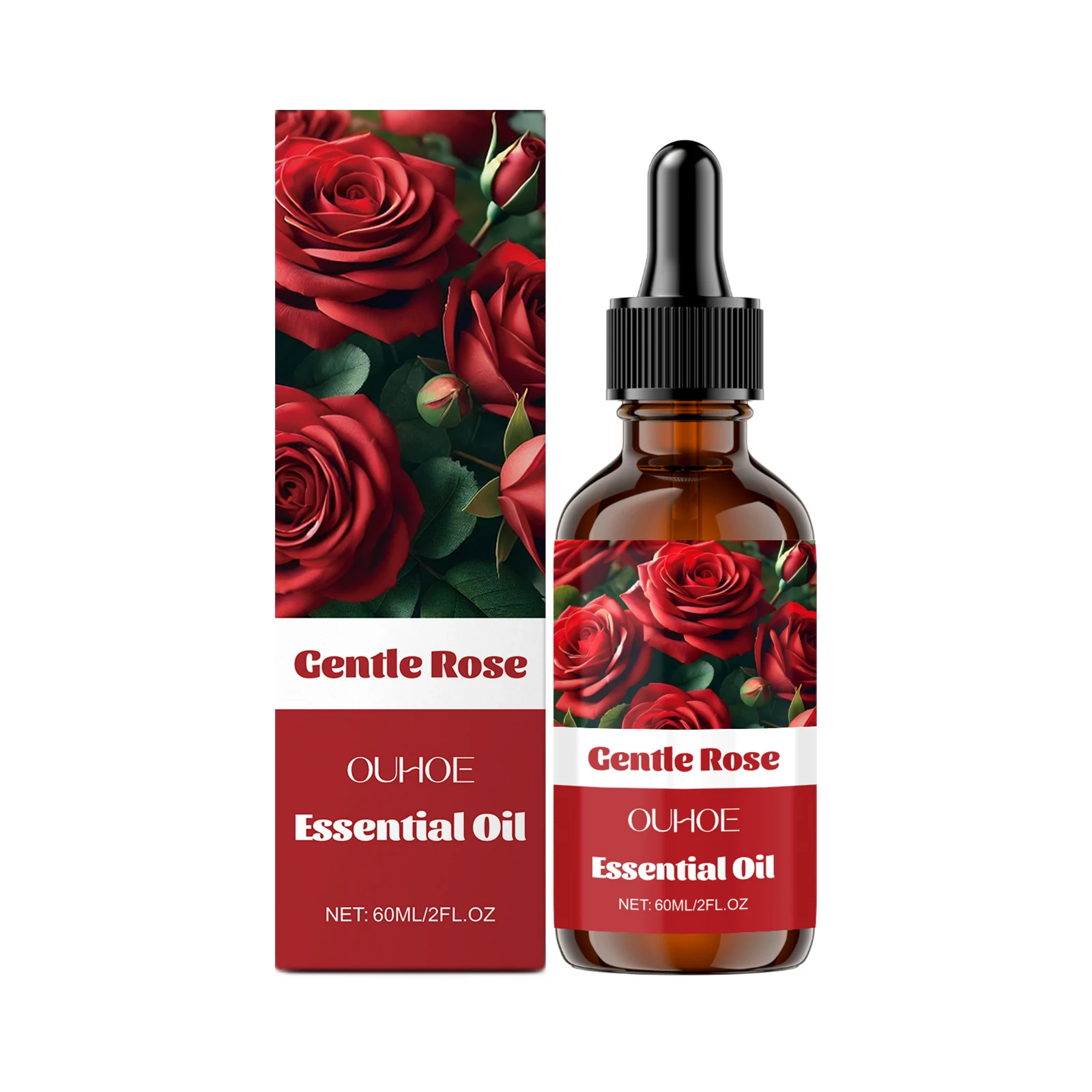 

Premium Rose Otto Essential Oil by Gentle - Cold Pressed for Face, Hair & Diffuser - Undiluted Bulgarian Rose - 2 fl oz Glass Bo