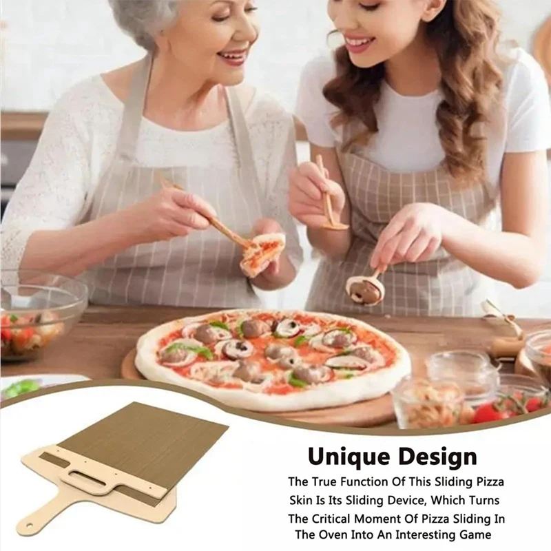 

A67K-Sliding Pizza Peel - Pala Pizza Scorrevole, The Pizza Peel That Transfers Pizza Perfectly, Non-Stick Pizza Peel Easy To Use