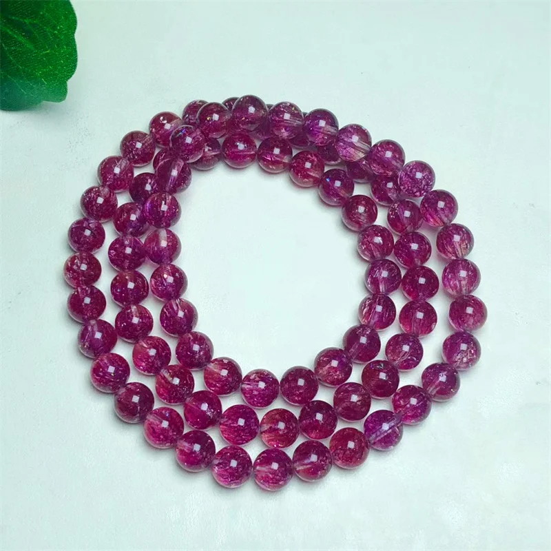 Imagem -04 - Super Seven Quartz Triplo Círculo Pulseira Jóias de Cristal Artesanal Pulseira Esticada Cobre Roxo Natural Presente de Aniversário das Crianças