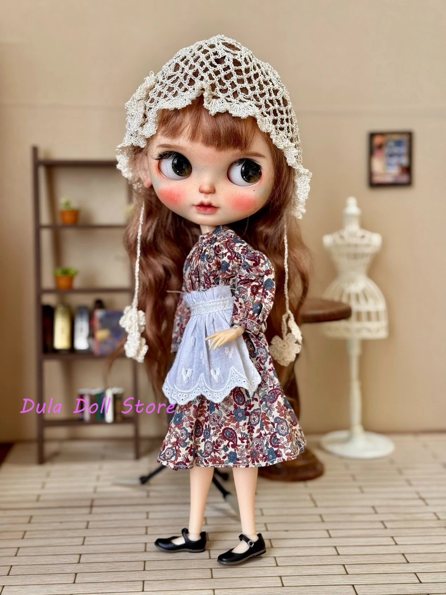 

2026 Dula Doll Clothes Dress for Blythe Landoudou Landazz ob24 ob22 Azone Doll Artistic retro patterned skirt