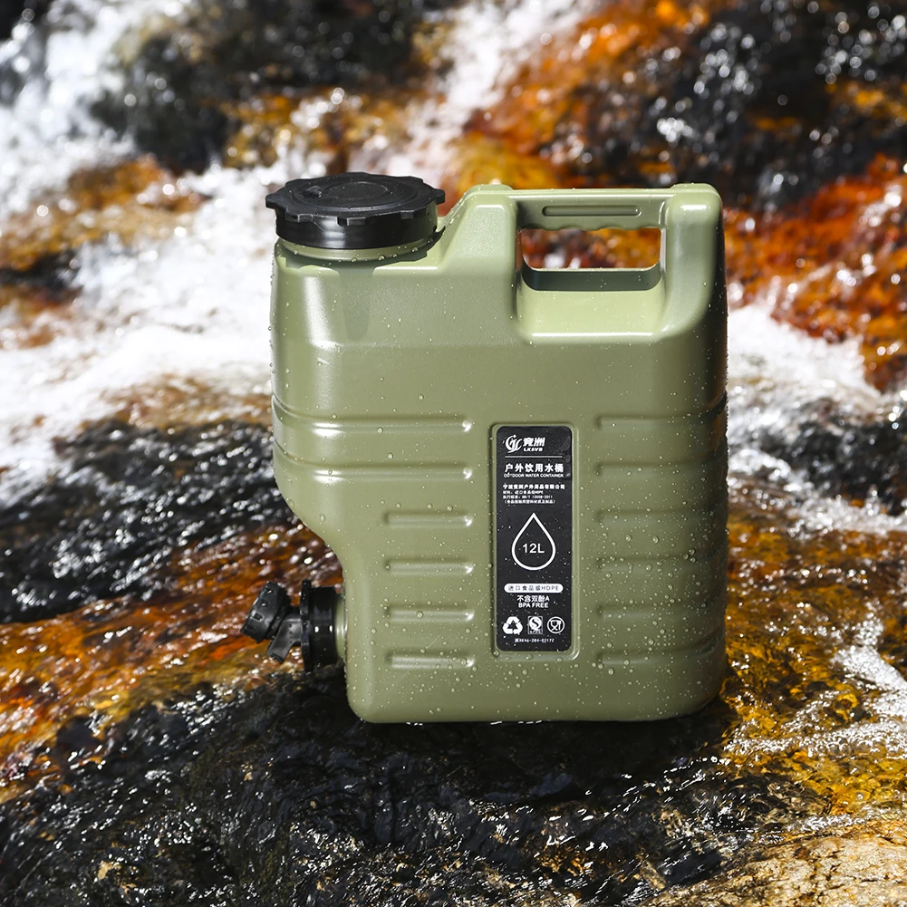 Distributeur d'eau sans BPA de qualité alimentaire, camping en plein air, randonnée, stockage d'urgence, 3.2 gallons, 12L, E27, PE, clics gratuits, vraiment aucune fuite