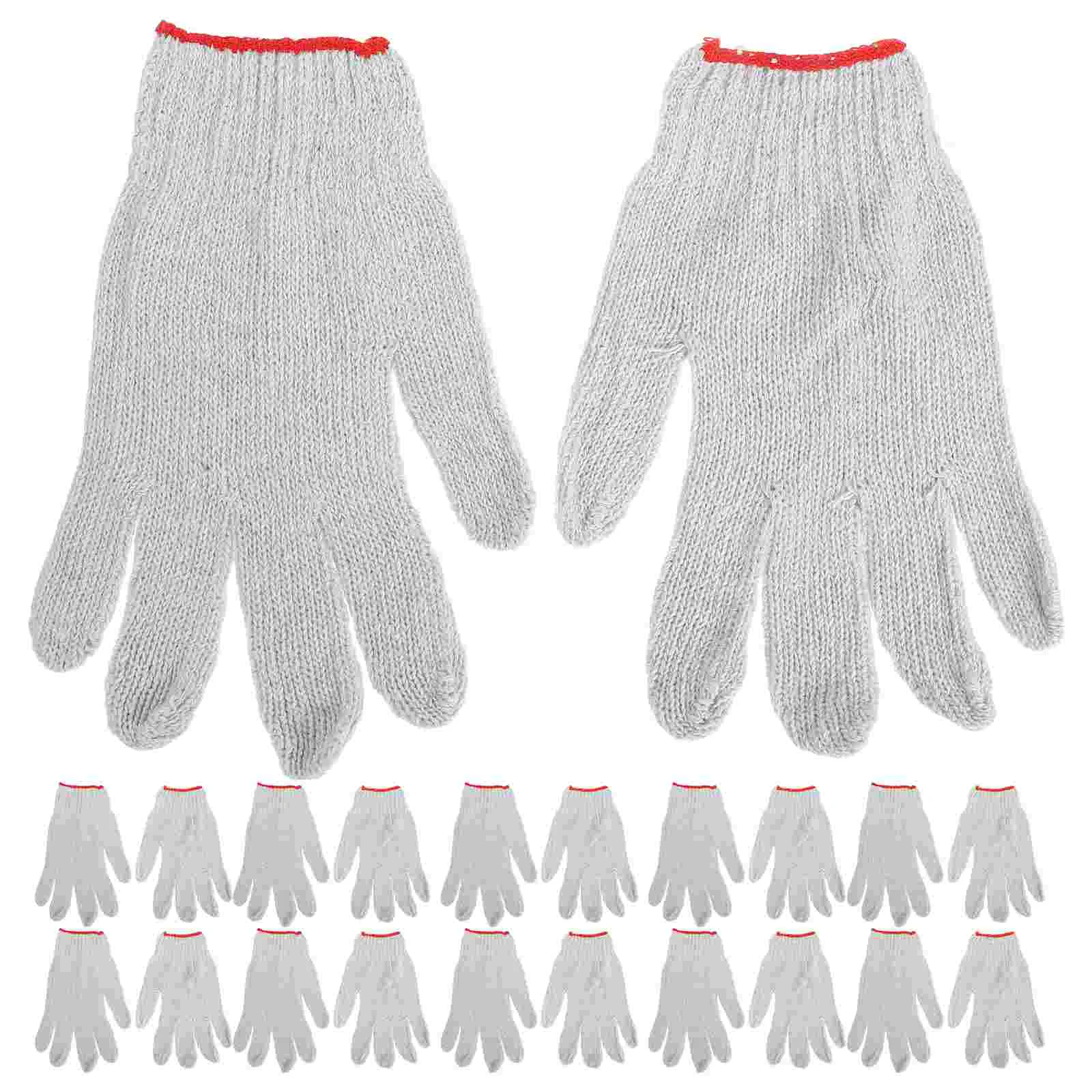 

12 Pairs Gloves Garden Mechanic to Weave Hand Protection Cotton Yarn for Construction Workers