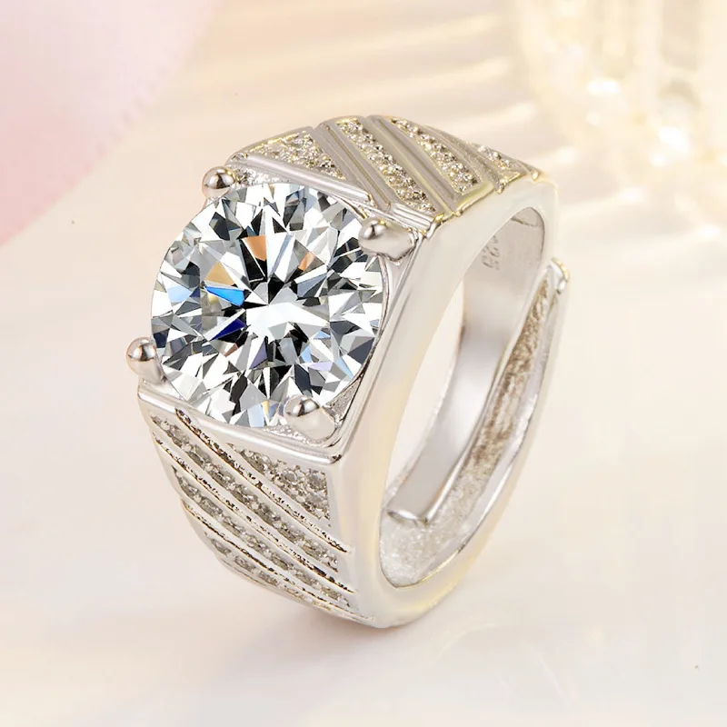 Cubic Zirconia Rings Engagement Ring Sumulated Diamond Silver Ring for Women Luxury Jewelry