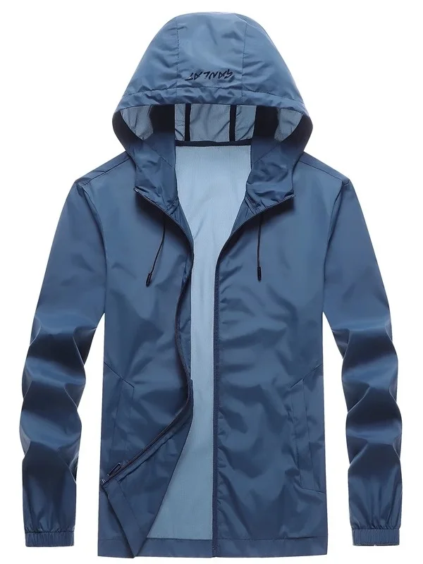 

Ultra-Lightweight Summer Men's Sun Protection Ice Silk Fiing Jaet UV Protection Skin irt Loose Fit Long Sve Zipper C...