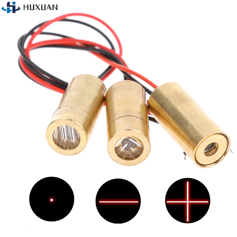 1Pcs Laser Head 650nm 9mm 3V 50mW Laser Cross Diode Module Red Copper Head Line / Point / Cross Laser Diode