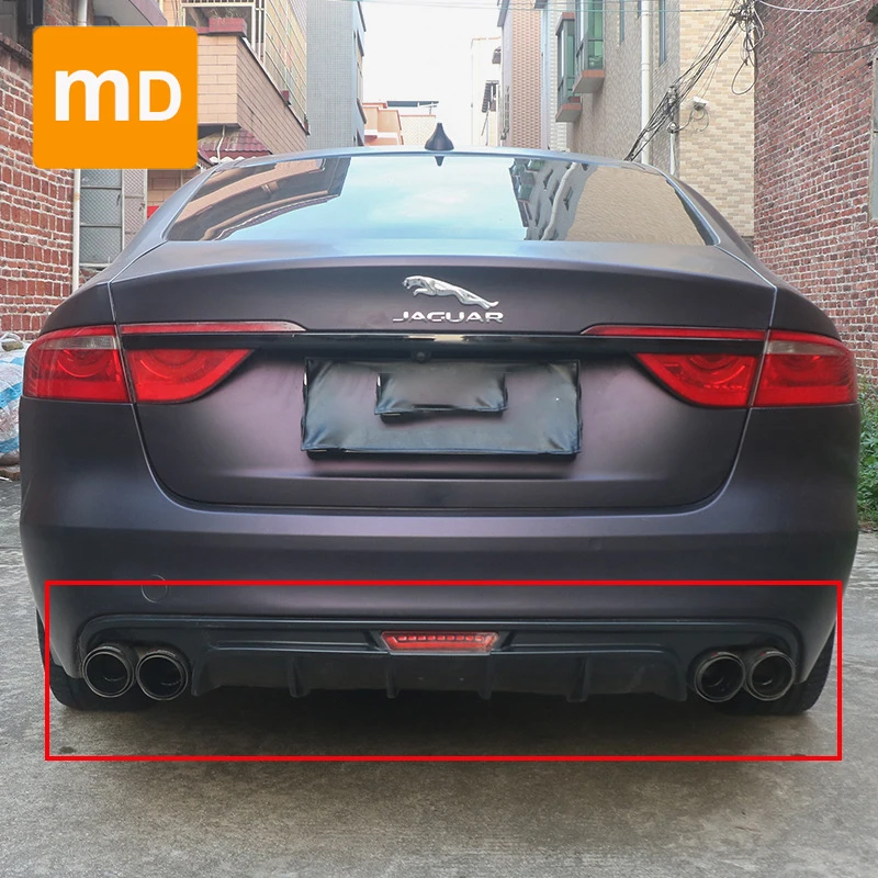 For 2015-2020 Jaguar XF XFL XE XEL Glossy Black Rear Bumper Diffuser Spoiler Wing Splitter Cover Trim Car Accessories Upgrade