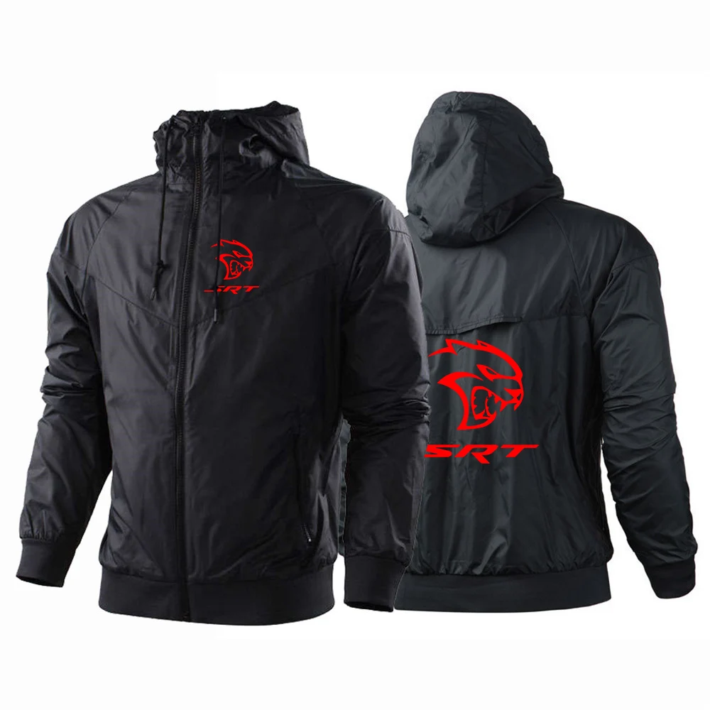 SRT Hellcat 2022 Men's New Long Sleeve Splicing Jackets Waterproof Hooded WindBreaker Casual Coats Clothing Autumn Jackets Tops