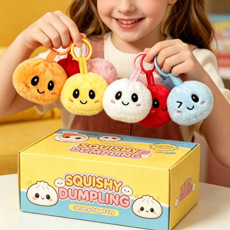 Soft Squeezable Baozi Plush Toy Stress Relief Vent Sensory Fidget Toy for Adults Kids