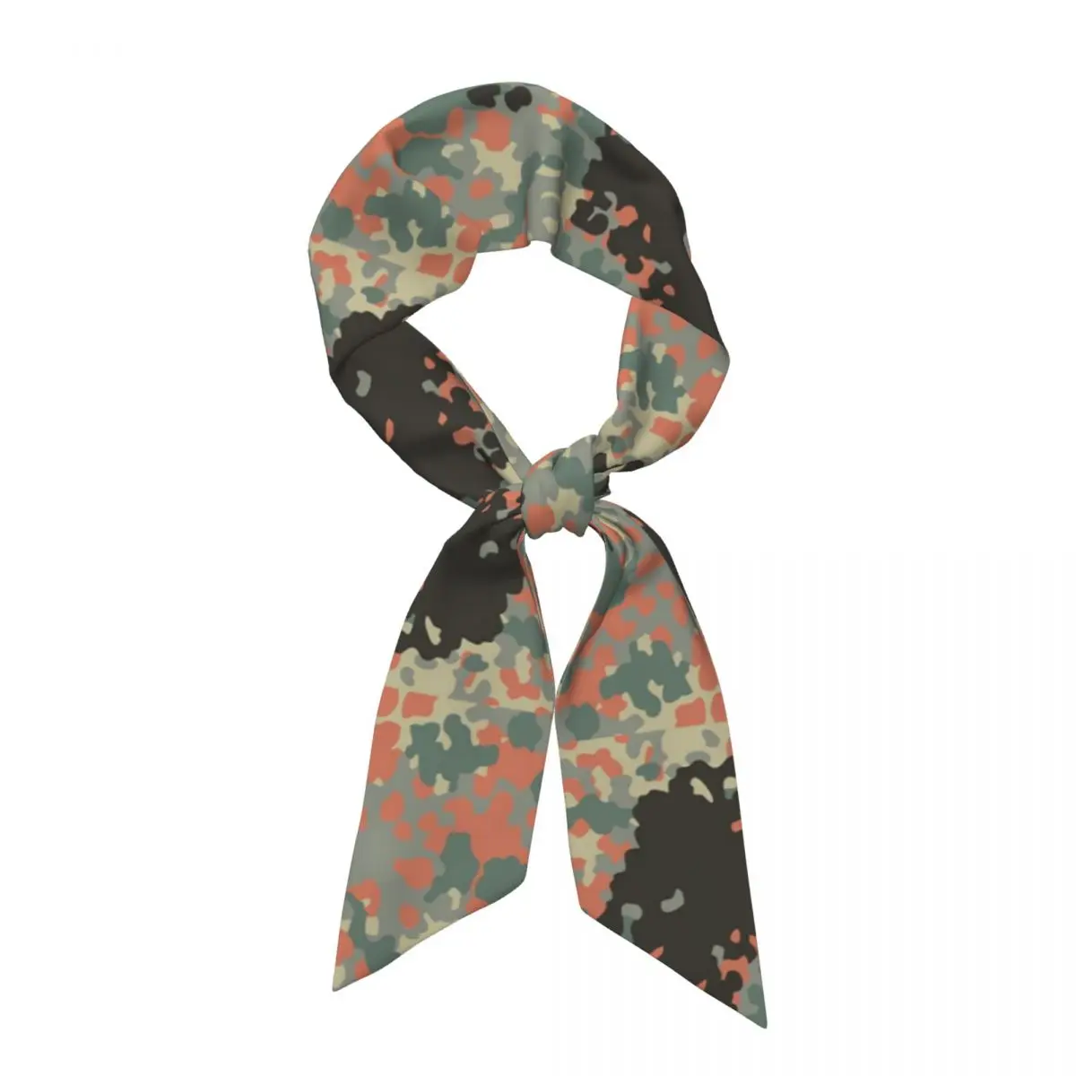 Splintertarn German WW2 Camouflage Army Military Camo Women Long Narrow Scarf Silky Skinny Scarf Multi-use Neck Head Wrap for