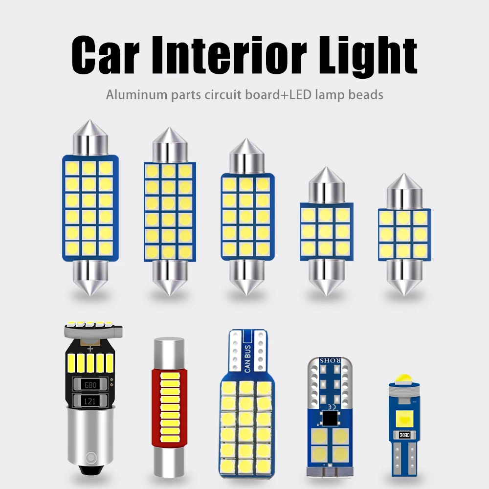 For Audi Q5 8R SQ5 2008~ 2015 2016 2017 2018 2019 2020 2021 14pcs Car LED Bulbs Interior Reading Lamps Trunk Light Accessories