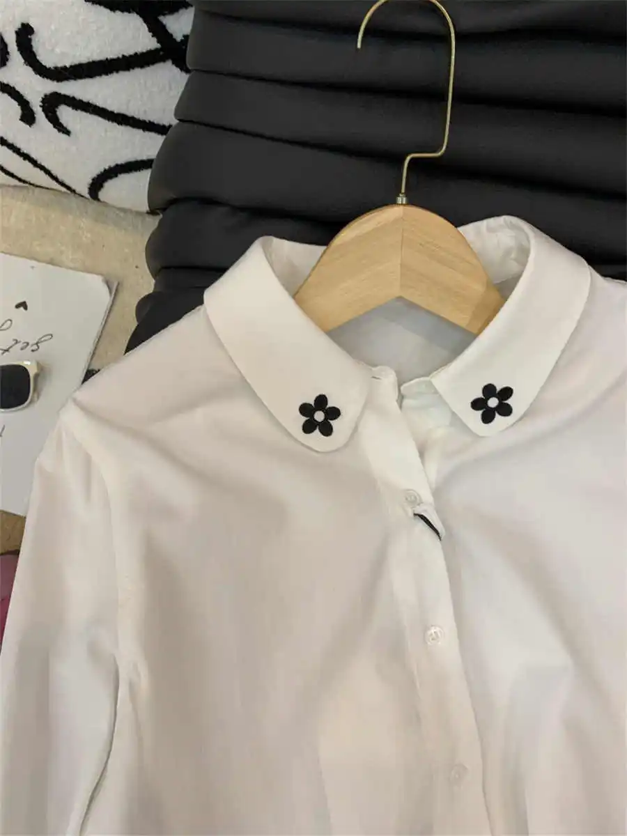 Femmes chemises et chemisiers bleus Vintage Y2k années 90 esthétique Preppy Style années 2000 Polo à manches longues mode vêtements surdimensionnés 2025