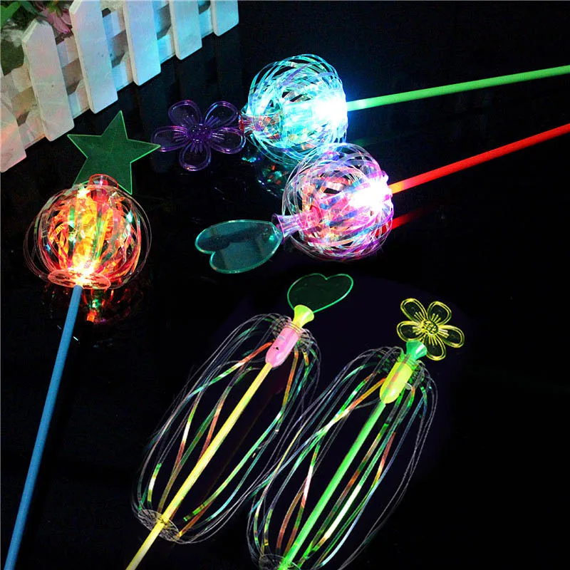 

Funny Magic Toy Sparkling Spindle Wand Amazing Rotate Colorful Bubble Shape Glow Stick Toys For Kid Children Gifts