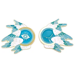 Seraphim Enamel Pins Seraph Angel Brooches Collar Badge Blue White Wings Jewelry Accessories Gift for Friend