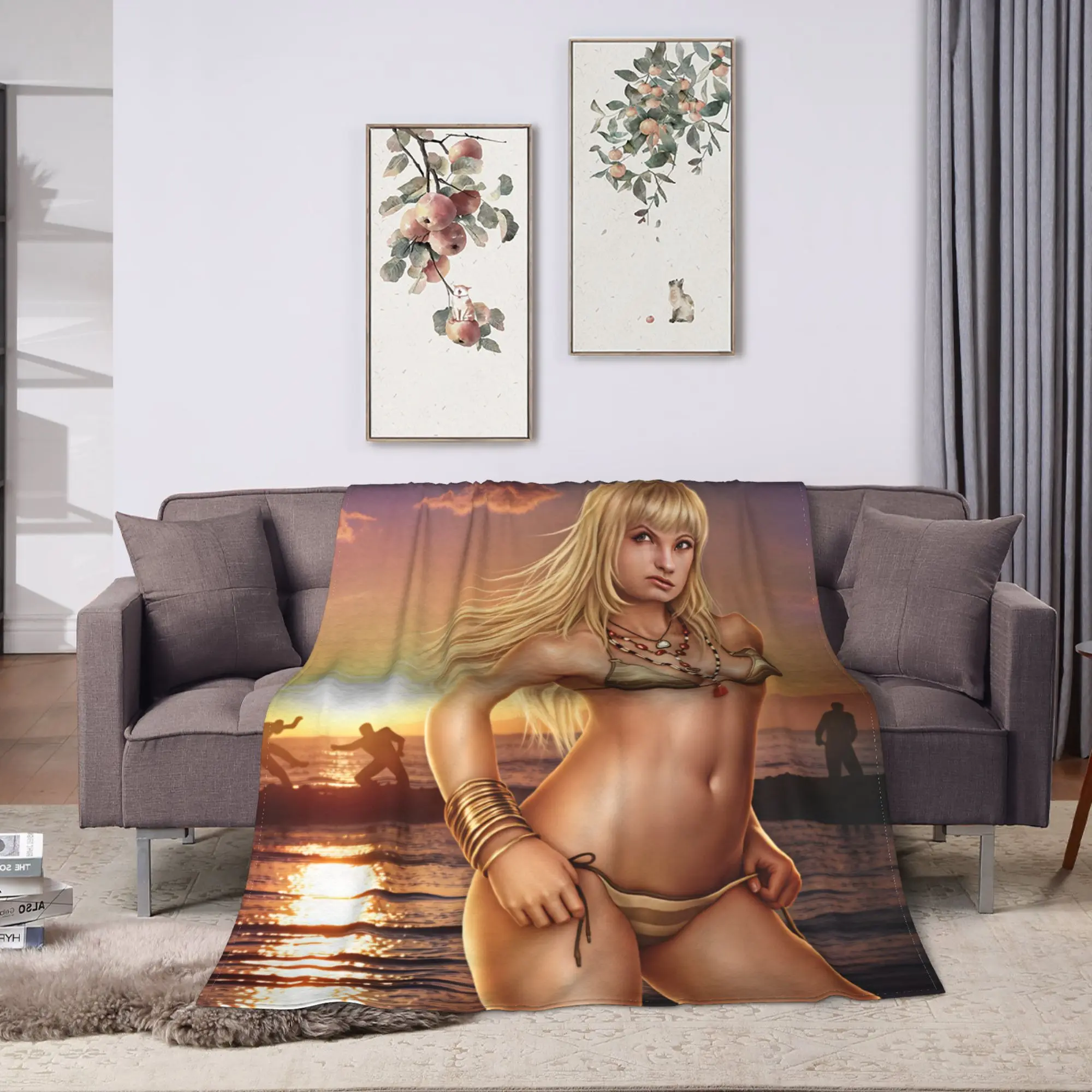 Tekken Super Warm Blanket  Airplane Travel Plush Bedding Throws Aesthetic Living Room Flannel Bedspread Sofa Bed Cover