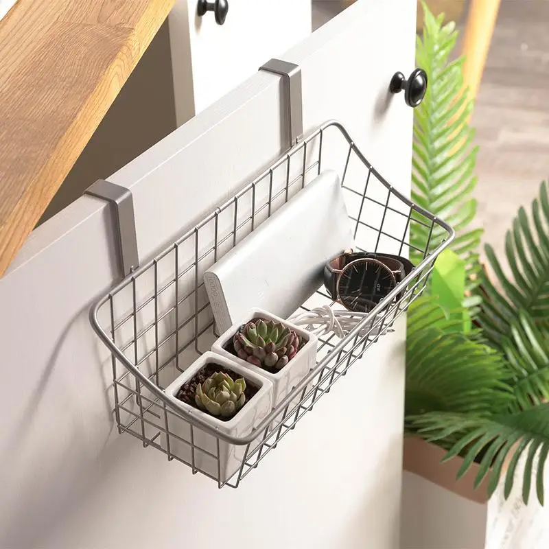 iron-storage-basket-kitchen-bathroom-multi-function-organizer-cabinet-door-back-hanging-basket-dormitory-bedside-storage-bin