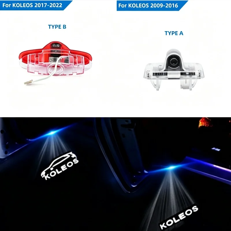 

LED Car Door Welcome Light Logo Projector for Renault Koleos 2009-2016 2017-2022 Courtesy Ghost Shadow Lamp Plug and Play