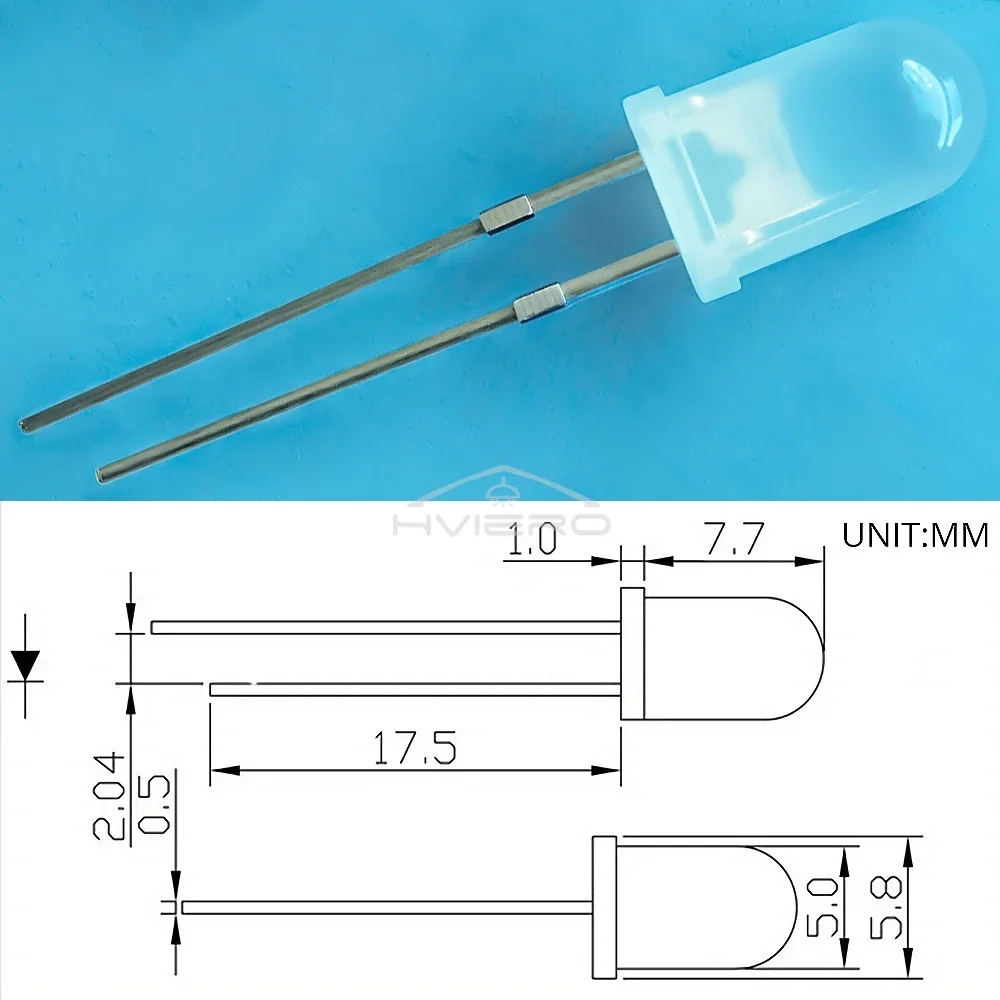 100/1000/2000PCS 5mm Round Led Diodes Diffused Light Bead Diy Led Decoration Kits Multipurpose Home Building Neon Sign Bulb