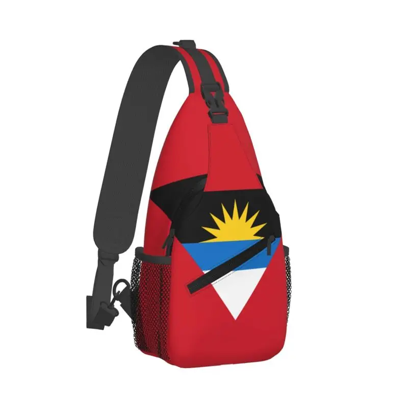 Bolso de hombro personalizado con bandera de Antigua y Barbuda para hombre, mochila cruzada en el pecho, mochila de Camping para ciclismo, mochila de día