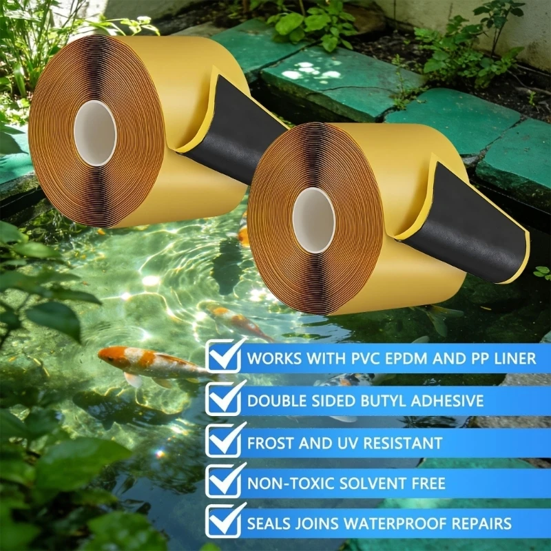 Selbstklebendes Butylkautschuk-Teichfolien-Nahtband, selbstklebendes Nahtset für die Reparatur wasserdichter Membranen und B03E – Detail 8