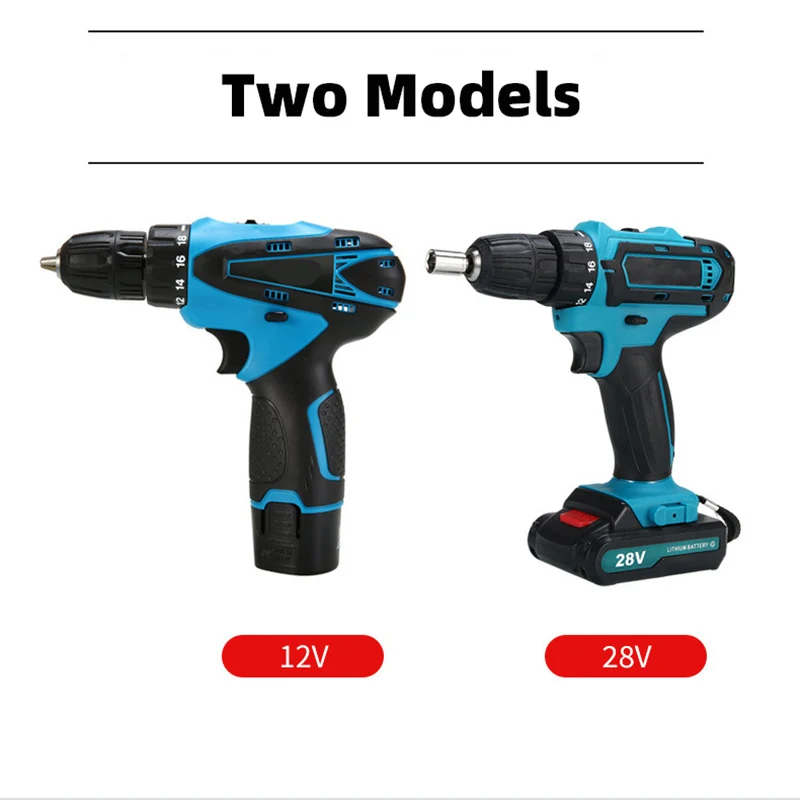 Rechargeable Electric Hand Drill Set, Pistol Drill, Electric Screwdriver, Household Impact Hand Drill Tool, Lithium Battery