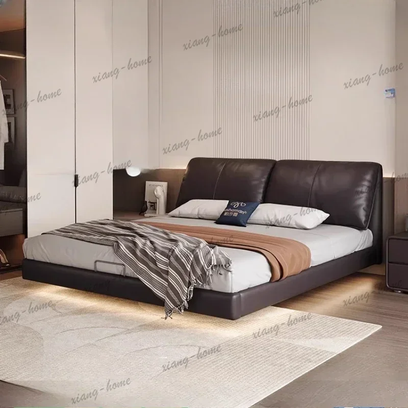 FG Bedroom Furniture Floating structure Double Bed Headboard Frame Twin King Size Double Bed Luxury House Cama Matrimonial Bett