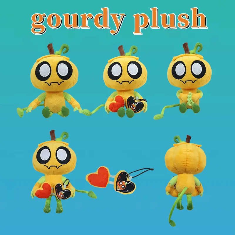 

22-23cm New Gourdy Plush Dandy's World Halloween Pumpkin Stuffed Toy Doll Children's Birthday Halloween Gift Room Decoration Toy