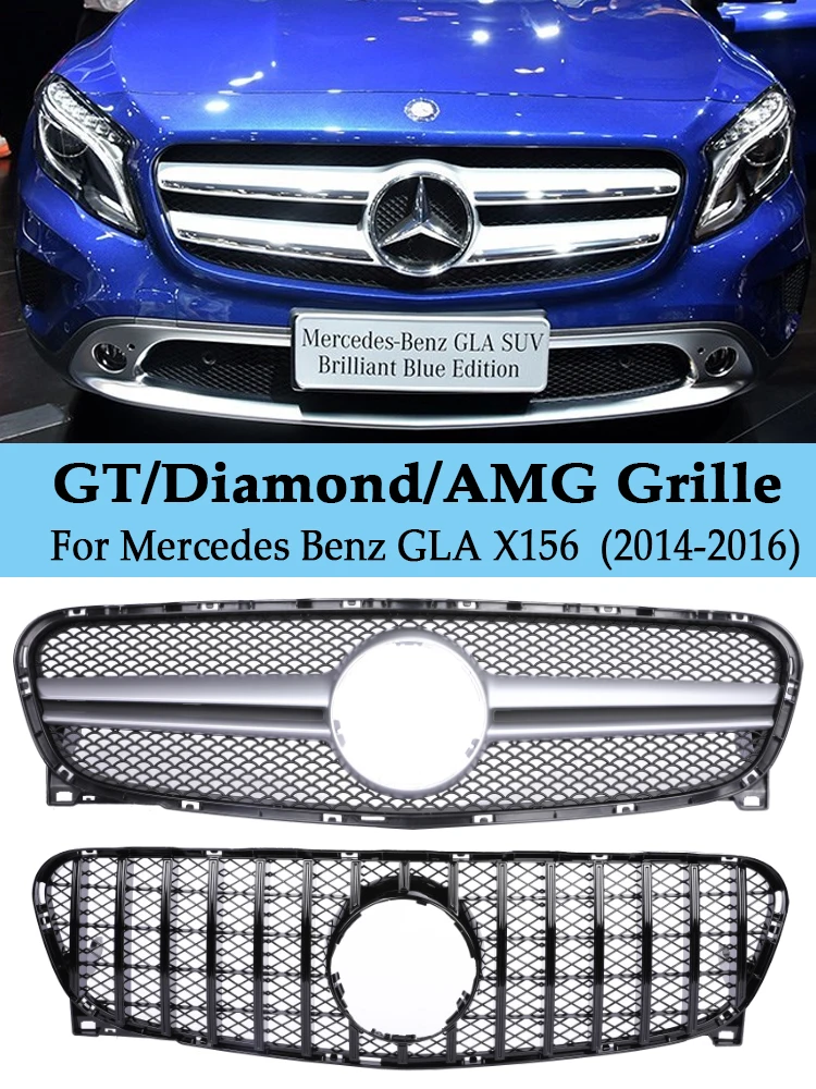 

Решетка переднего бампера GT AMG Diamond Style GLA Решетка для GLA200 GLA250 GLA260 Для Mercedes Benz GLA X156 2014-2016 Аксессуары