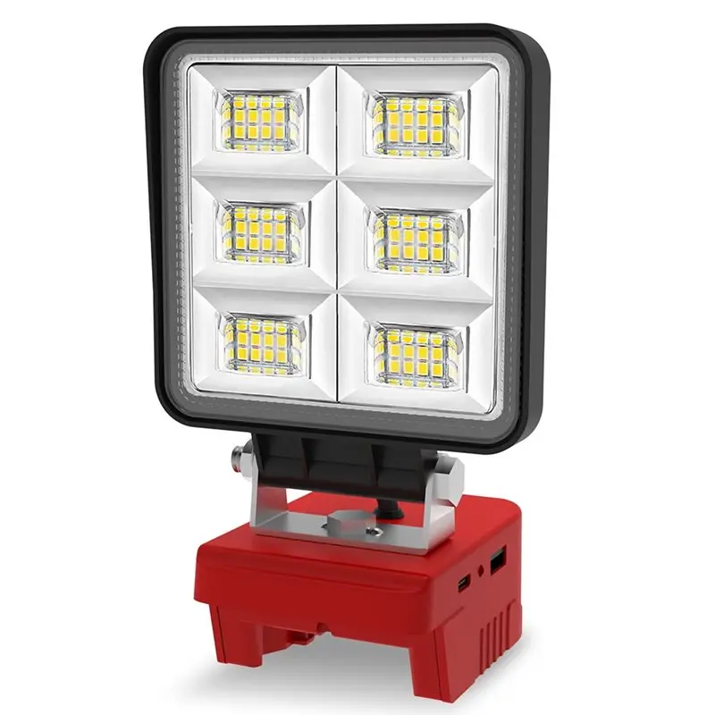 

Светодиодный рабочий фонарь L60A с двумя портами USB и зарядными портами Type-C, для аккумуляторов 18В/20В, идеально подходит для использования на открытом воздухе в экстренных случаях.