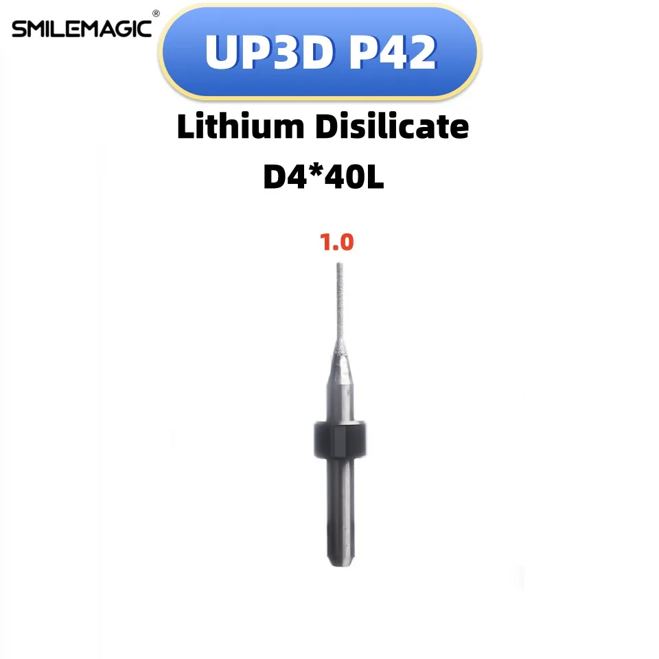 UP3D P42 Milling Burs for  Lithium Disilicate Emax Grinding &polishing D4 Grinding burs 4.0mm Shank Lab Grinding Tools