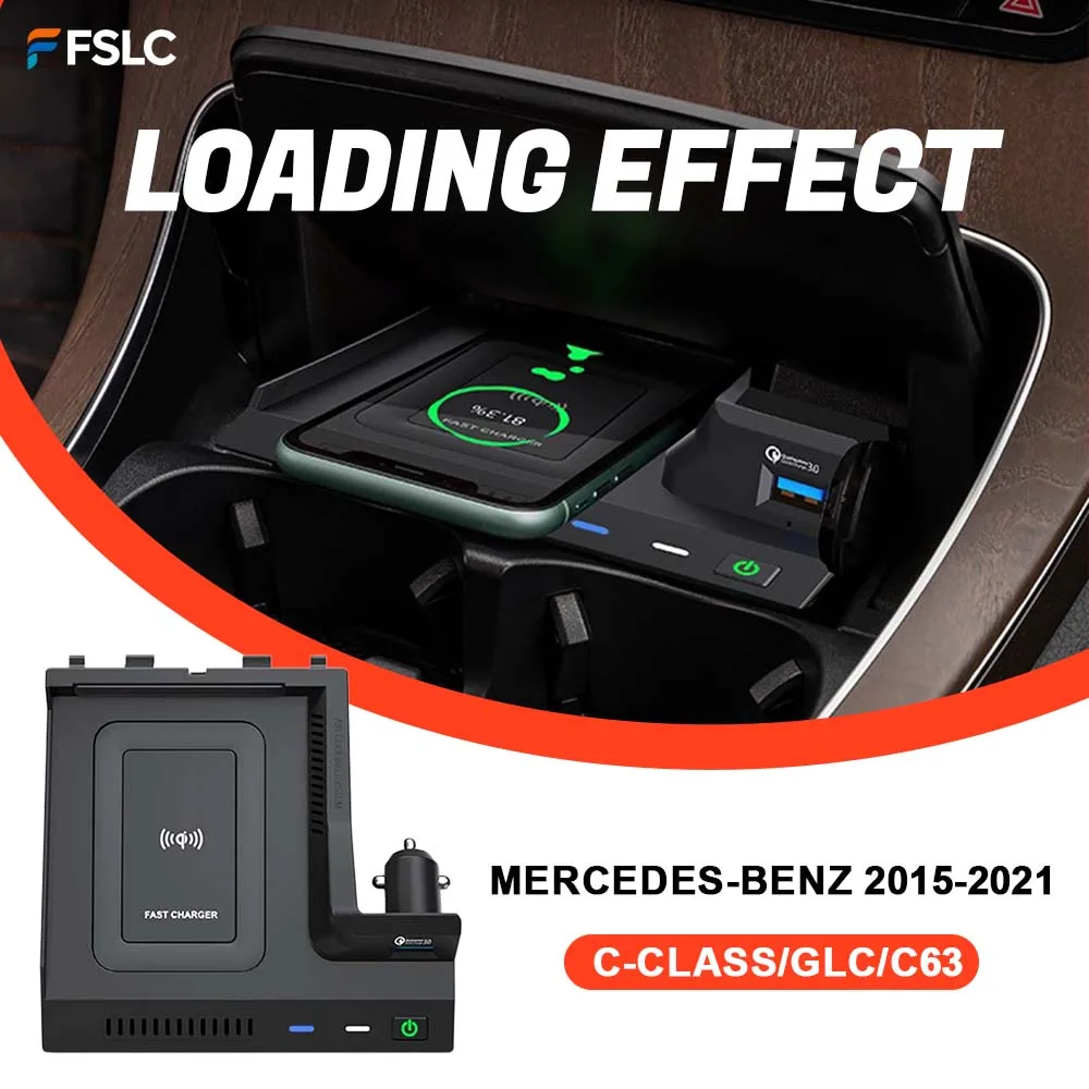 

⭐Genuine⭐ Upgrade Wireless Charger For Mercedes Benz W205 C43 C63 AMG GLC43 GLC63 X253 C /GLC-Class Mobile Phone USB Accessories