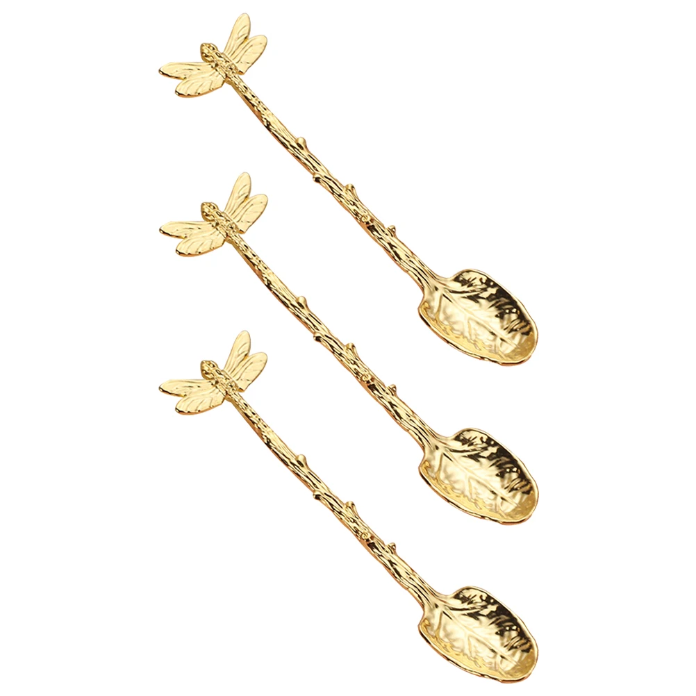 

3pcs Coffee Spoon Zinc Alloy Kitchen Utensils Slotted Teaspoons Stirring Dessert Scoops Lightweight Home HotelRestaurant