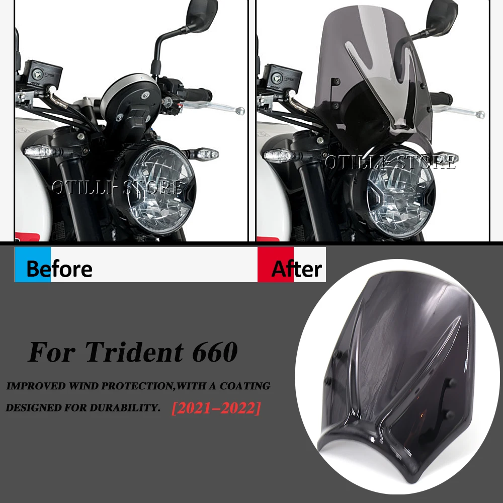 

NEW For Trident 660 2021 2022 Motorcycle Accessories Windscreen Windshield Deflector Protector Wind Screen For TRIDENT 660