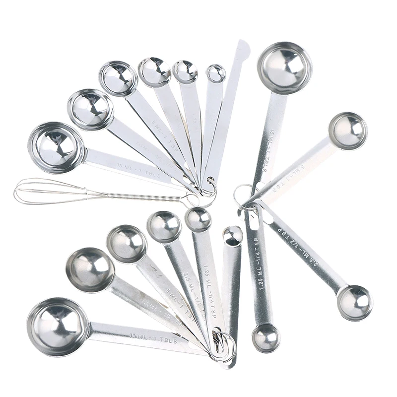 4/6/8Pcs Stainless Steel Measuring Spoon Set with Integrated Scale Markings: Precision Kitchen Tool for Baking and Cooking