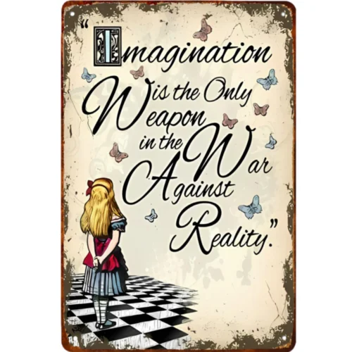 Alice's Adventures in Wonderland Vintage Metal Sign 