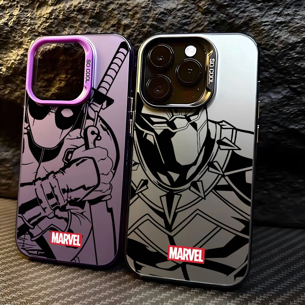 Marvel Batman Deadpool Phone Case For iPhone 15 14 13 12 11 Pro Max X XR XSMAX 8 7 Plus Candy Matte Shockproof Back Cover