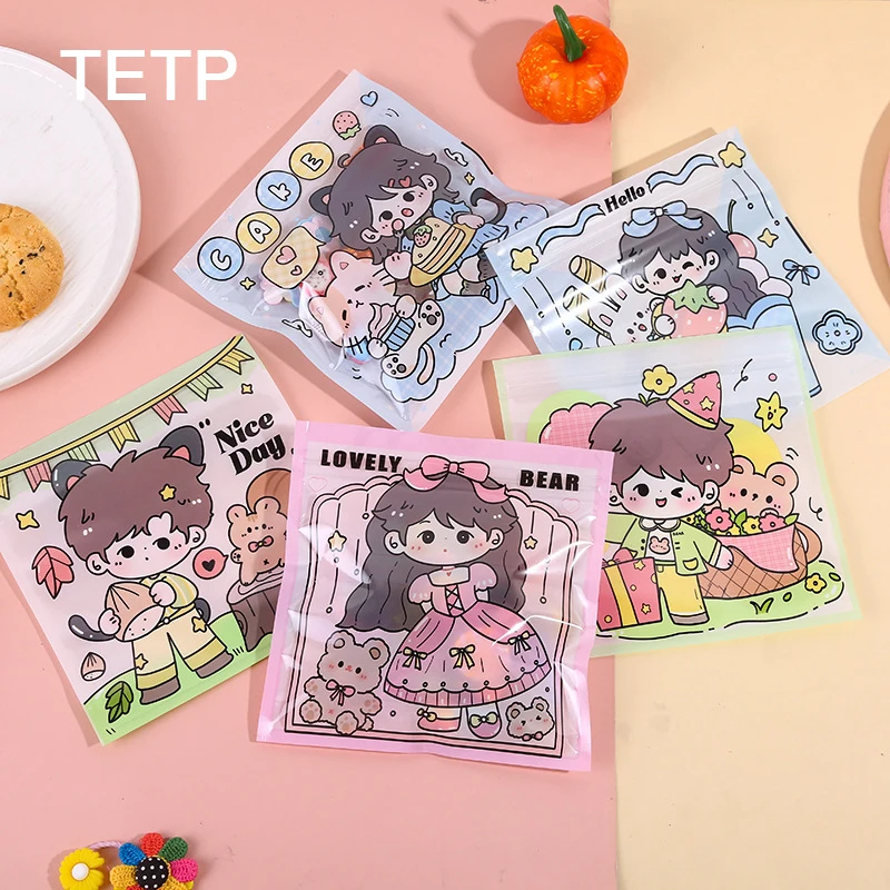 

TETP 100Pcs Creative Ziplock Bags Home For Candy Cookies Packaging Handmade Jewelry Headdress Storage Display Gift Decoration