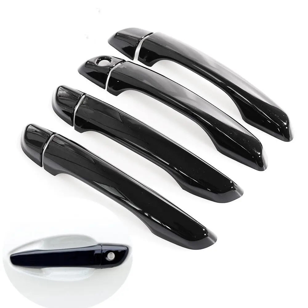 For Peugeot 3008 2017 2018 2019 2020 2021 2022 LHD Glossy Black Chrome Car Door Handle Cover Trim Sticker Styling Accessories
