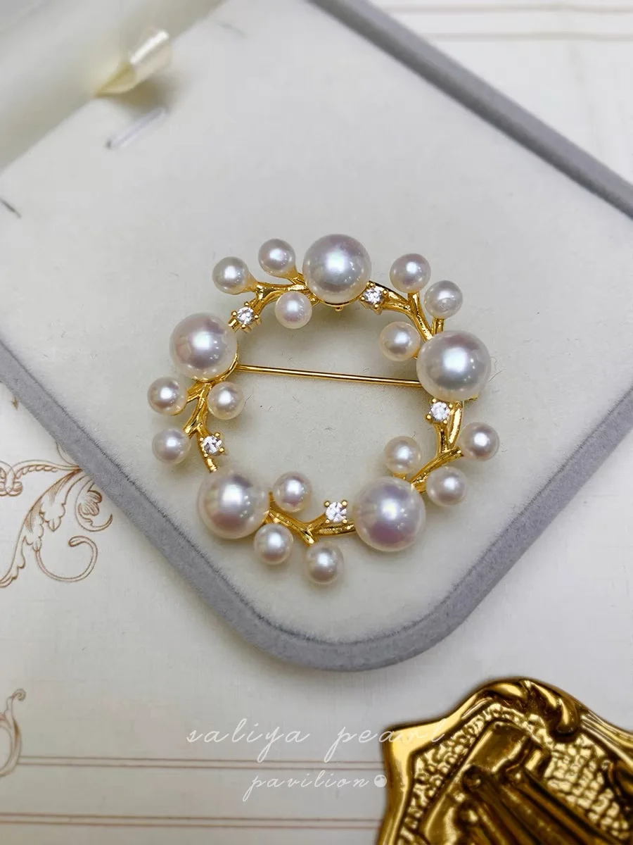 Elegant Alloy White Pearl Crystal Rhinestones Flower Brooch Pins For Women Girls Wedding Christmas Jewelry Gift