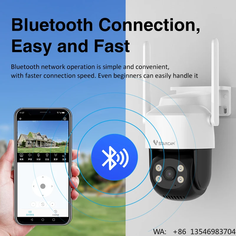 Cámara IP PTZ Vstarcam C622 Económica de 1MP 720P Wifi HD con Visión Nocturna en Color, Resistente al Agua IP66 para Exteriores, Cámara de Seguridad CCTV PTZ